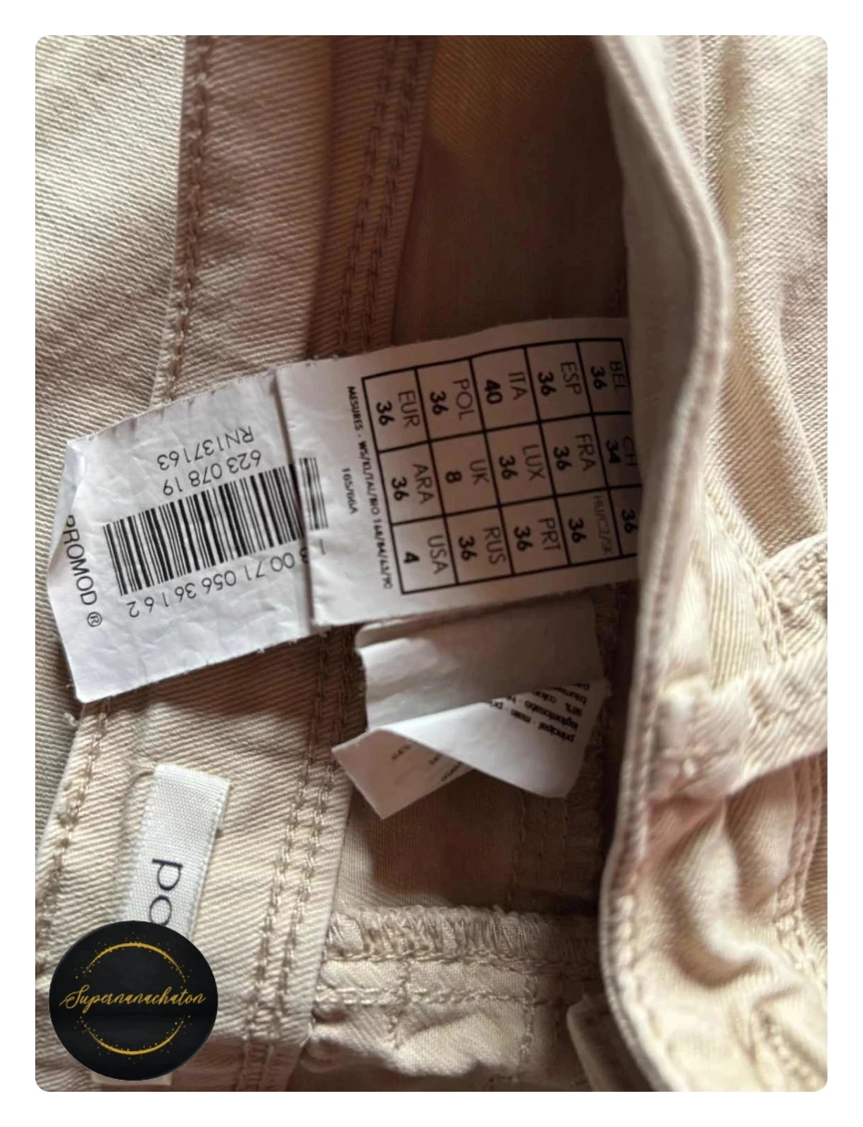 Joli Pantalón Slim Promod Beige Sable - Talla S / 36 – photo 5